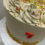 WHITE CONFETTI SPRINKLE TOP CAKE