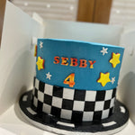 CAR THEME CHECK CAKE