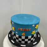 CAR THEME CHECK CAKE