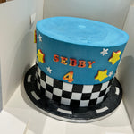 CAR THEME CHECK CAKE