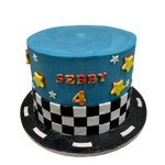 CAR THEME CHECK CAKE