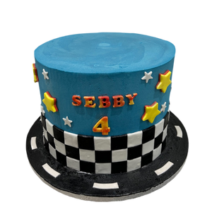 CAR THEME CHECK CAKE