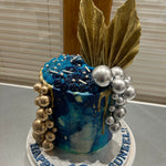 GOLD SAIL AZURE DRIP CAKE