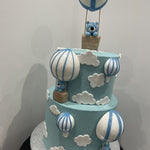 2 TIER BEAR, BALLOON AND CLOUD CAKE