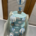 2 TIER BEAR, BALLOON AND CLOUD CAKE