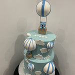 2 TIER BEAR, BALLOON AND CLOUD CAKE