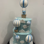 2 TIER BEAR, BALLOON AND CLOUD CAKE