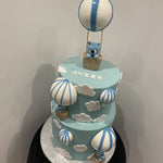 2 TIER BEAR, BALLOON AND CLOUD CAKE