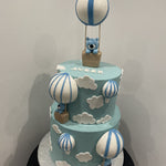 2 TIER BEAR, BALLOON AND CLOUD CAKE