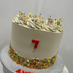 WHITE CONFETTI SPRINKLE TOP CAKE