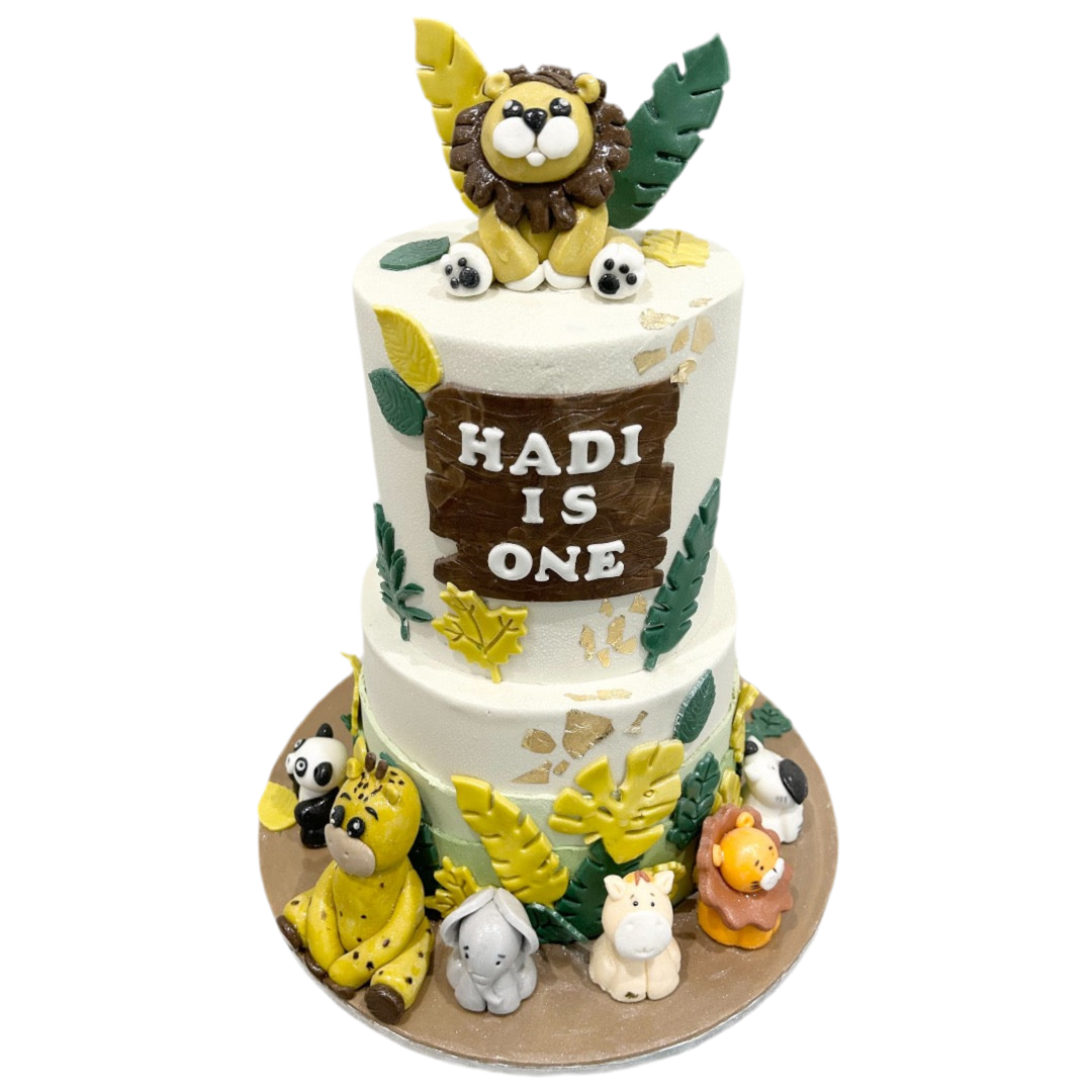 2 TIER JUNGLE MANIA CAKE