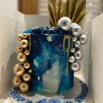 GOLD SAIL AZURE DRIP CAKE