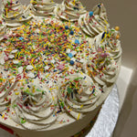 WHITE CONFETTI SPRINKLE TOP CAKE