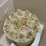 WHITE CONFETTI SPRINKLE TOP CAKE