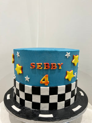 CAR THEME CHECK CAKE