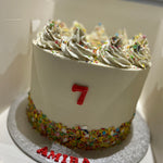 WHITE CONFETTI SPRINKLE TOP CAKE