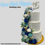 AZURE FLORAL ELEGANCE WEDDING CAKE