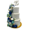 AZURE FLORAL ELEGANCE WEDDING CAKE