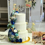 AZURE FLORAL ELEGANCE WEDDING CAKE