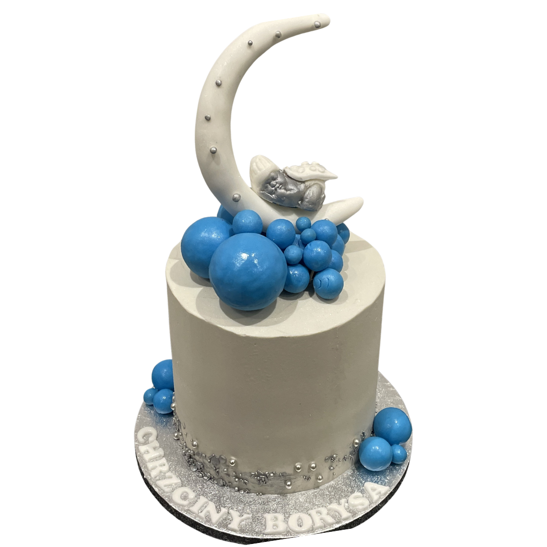 BABY ON THE MOON CHRISTENING CAKE