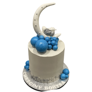 BABY ON THE MOON CHRISTENING CAKE