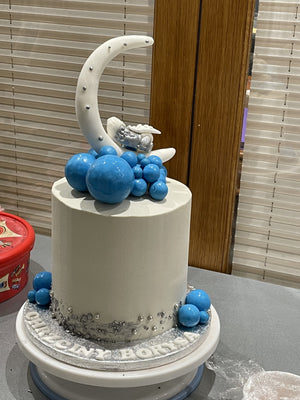 BABY ON THE MOON CHRISTENING CAKE