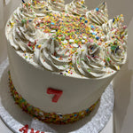 WHITE CONFETTI SPRINKLE TOP CAKE