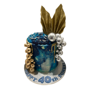 GOLD SAIL AZURE DRIP CAKE