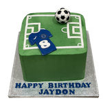 FOOTBALL PITCH WITH CUSTOM TOP CAKE