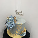 GOLD AZURE FLORAL OCCASION CAKE