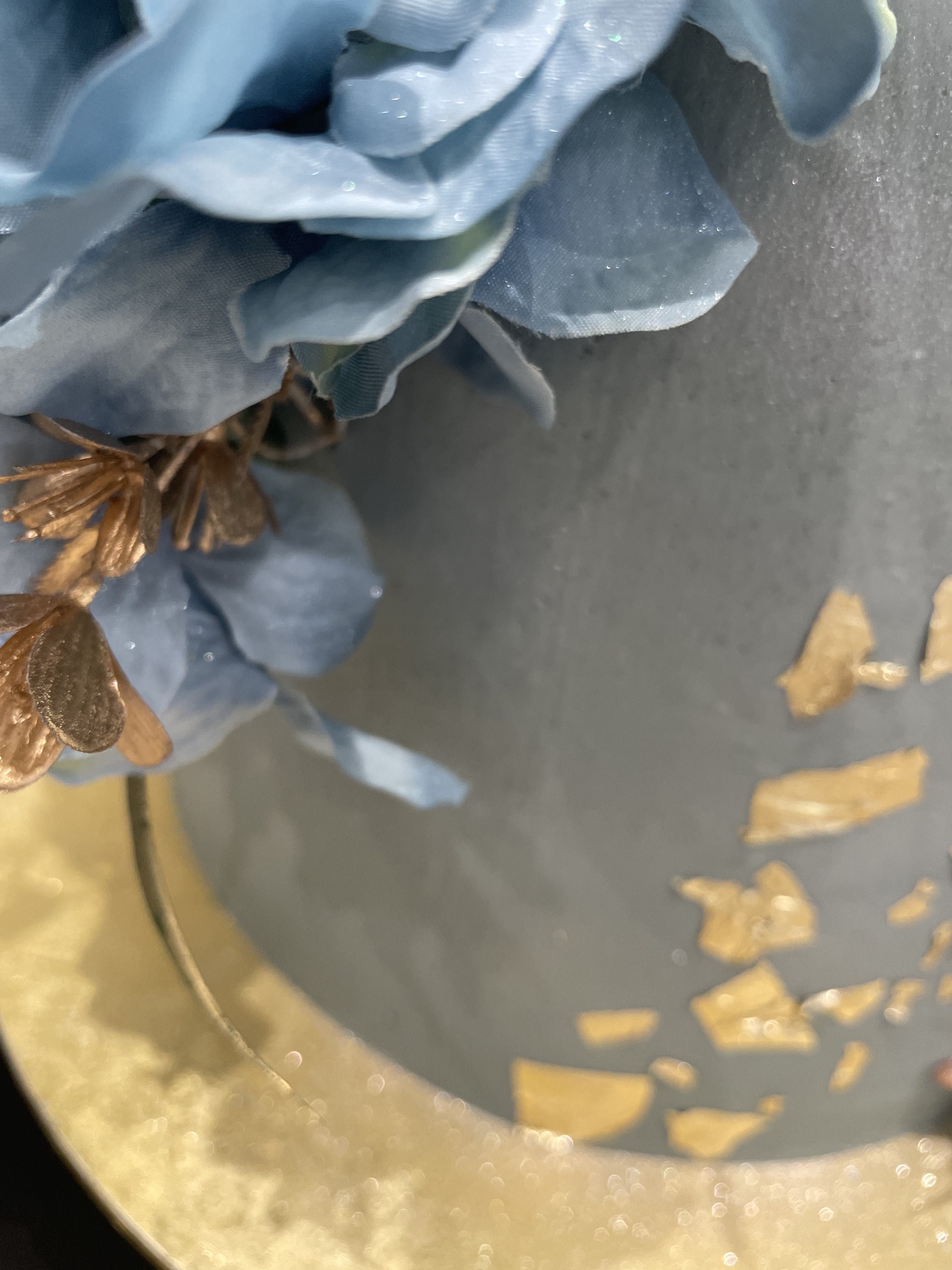 GOLD AZURE FLORAL OCCASION CAKE