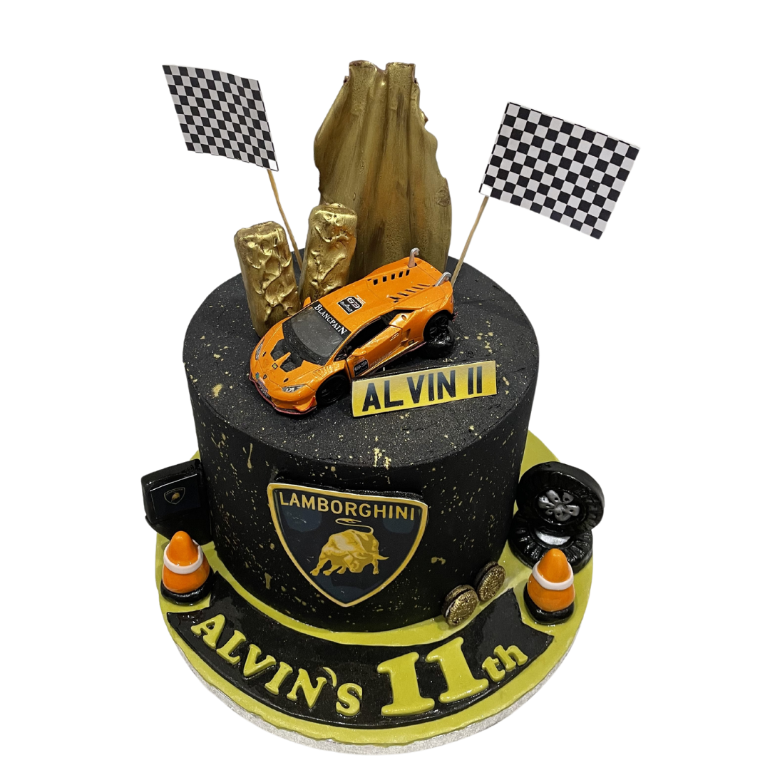 LAMBO THEMED CAKE