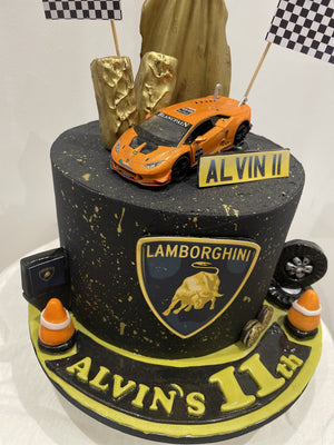 LAMBO THEMED CAKE