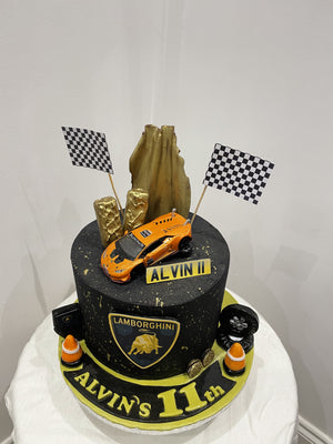 LAMBO THEMED CAKE