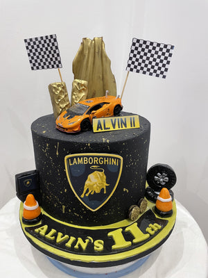 LAMBO THEMED CAKE