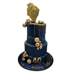 NAVY GOLD SAIL DRIP CAKE