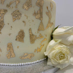 WHITE GOLD ROSE TIER CAKE