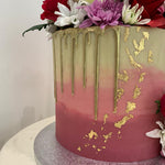 PASTEL GOLD DRIP - FLOWER CAKE