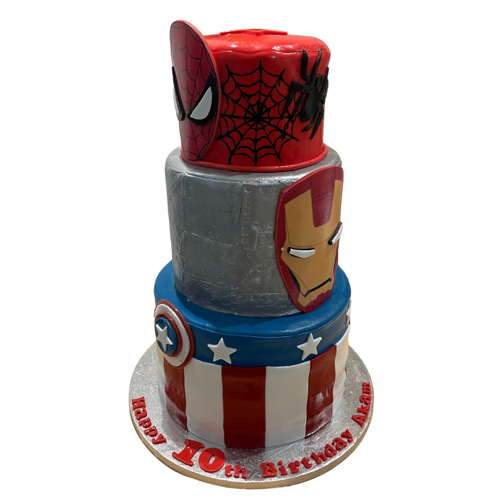 COMIC BOOK HERO 3-TIER CAKE