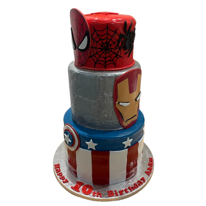 2 tier Marvel Avengers Birthday cake - Bakealous