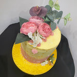 GOLD EDGE FLORAL OCCASION CAKE