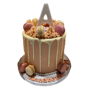 PINK MAC INITIAL OCCASION CAKE