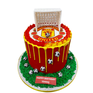 FOOTBALL THEME CAKE RED DEVILS