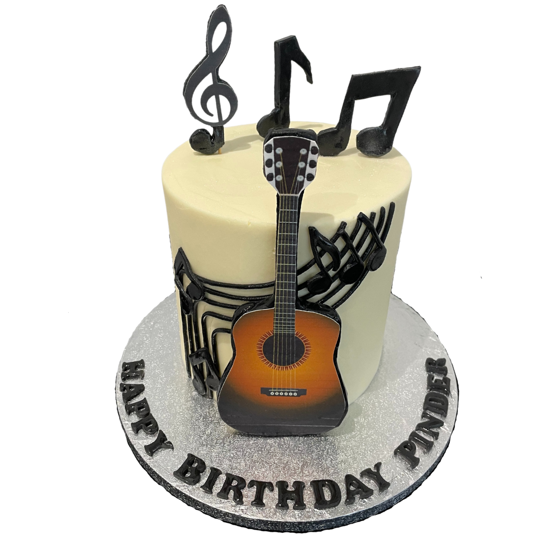 Musical Notes Fondant Guitar Cake | Farah's Dessert Heaven – FARAH'S ...