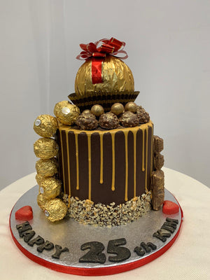 FERRERO ROCHER GOLD DRIP CAKE