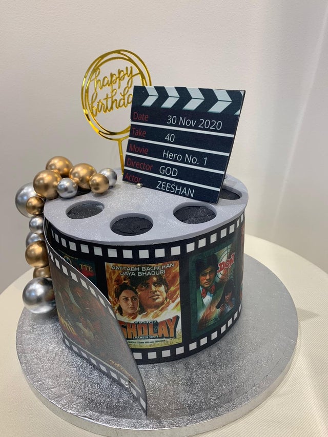 Birthday Cake with Film Strip Stock Illustration - Illustration of  chocolate, video: 202438921